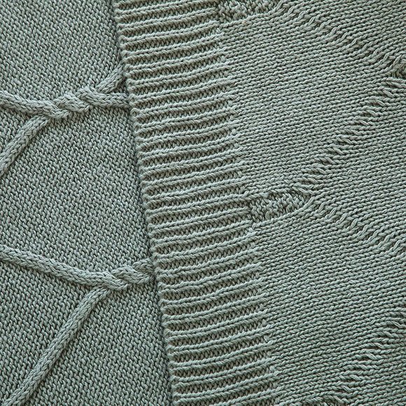 Bedding | Luxury Cotton Knitted Throw Blanket Sage Green | Poshmark